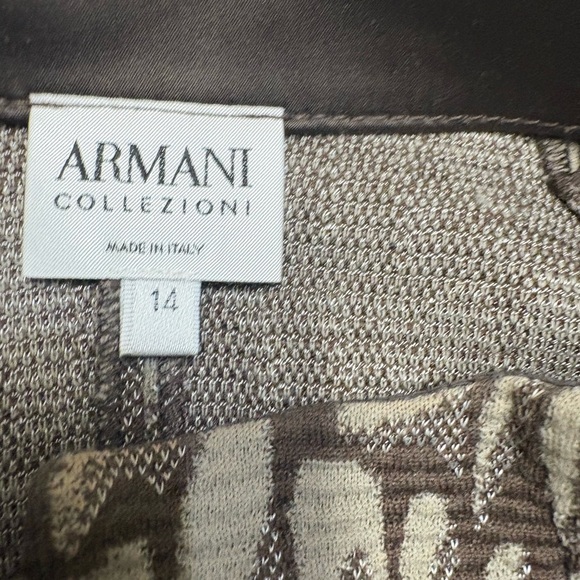Armani Collezioni Brown and Cream Patterned Blazer - Picture 4 of 10